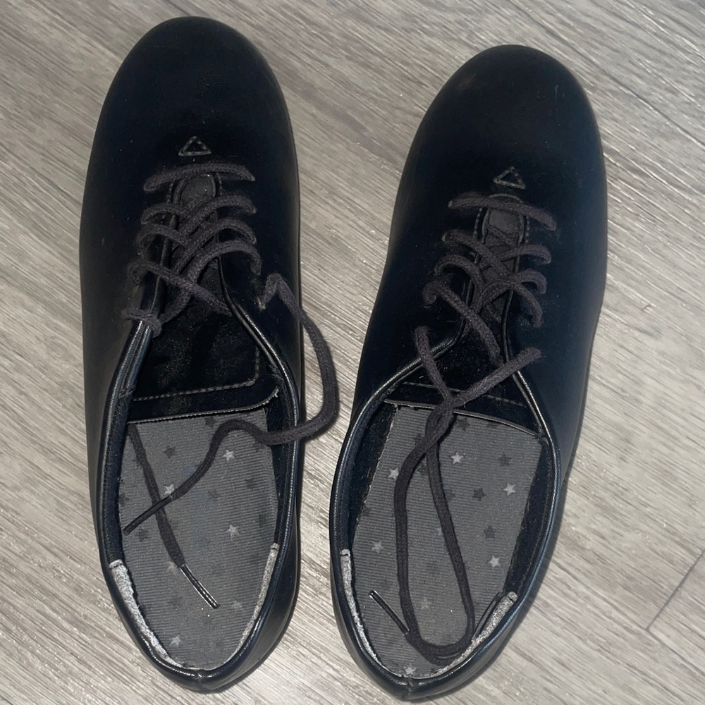 Black Capezio Tele Tone Xtreme Leather Dance Ballet, Jazz, and Tap Shoes 👩‍🎤